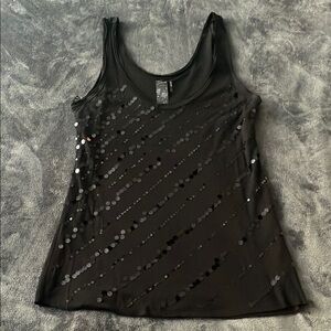 Black Sequin Tank Top